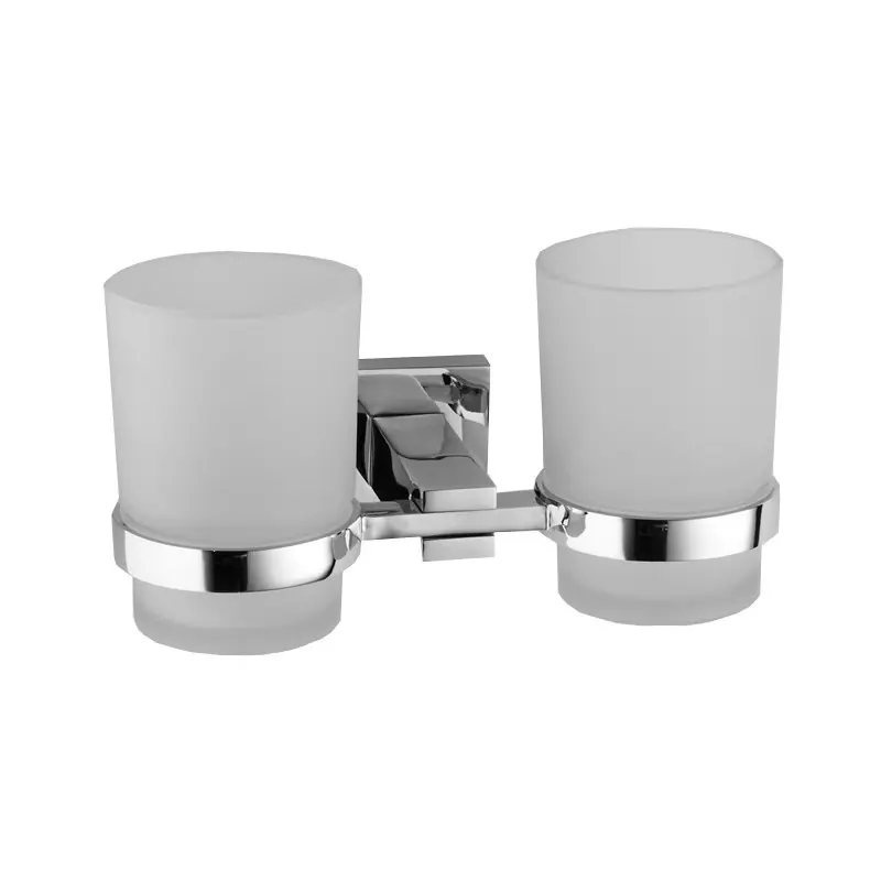 Závěsný dvojitý kulatý držák kartáčků MEXEN VANE - kov/sklo - chromový, 7020952-00 Omezená Nabídka