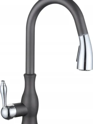 Super Cena Kuchyňská baterie MEXEN SAVITA s výsuvnou sprchou - šedá, 672601-61