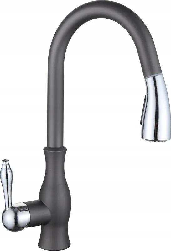 Super Cena Kuchyňská baterie MEXEN SAVITA s výsuvnou sprchou - šedá, 672601-61