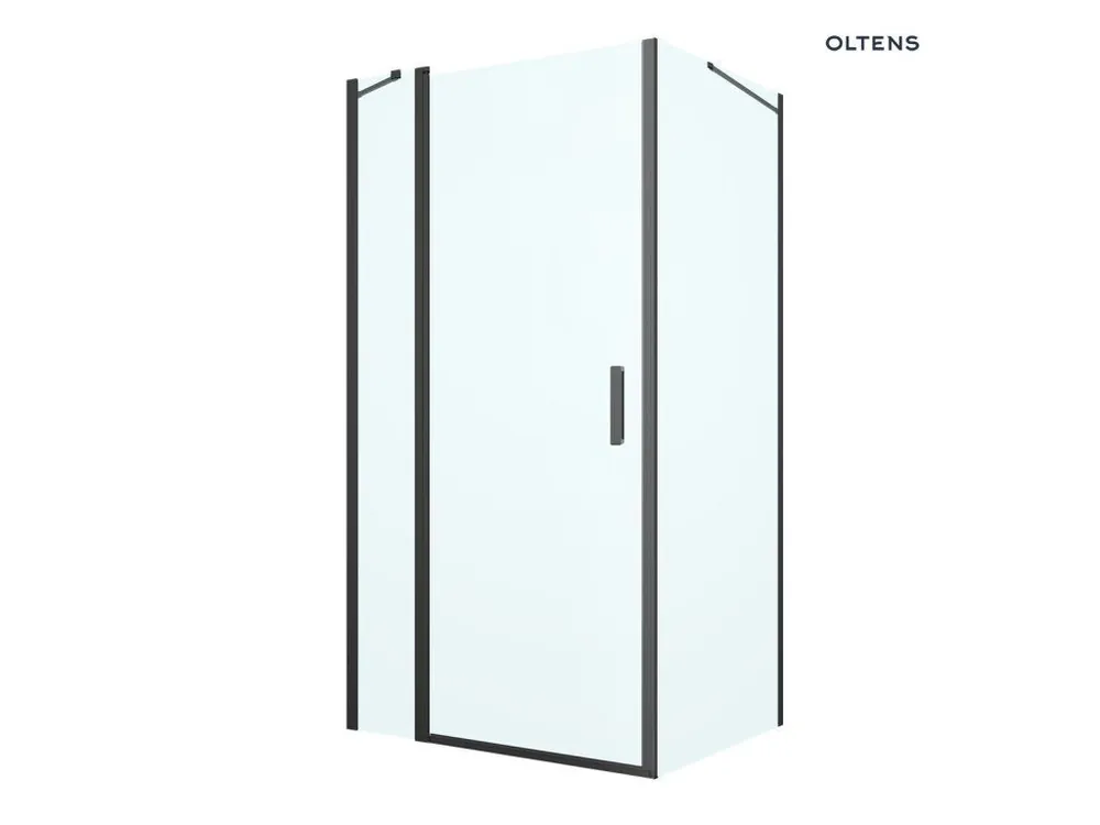 Oltens Verdal sprchový kout 100x90 cm, obdélníkový, dveře se zástěnou, matná černá/průhledné sklo, 20211300 Koupit Online