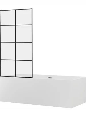 Kup Teď Vanová zástěna MEXEN ALEX s mřížkou - pevná - 80x140 cm - černá - čiré sklo, 893-080-000-70-77