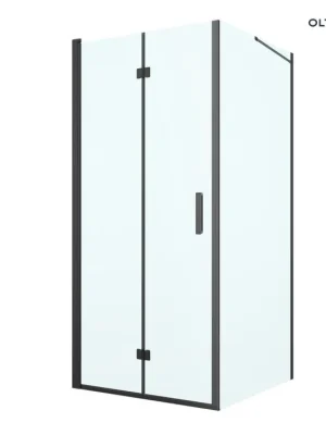 Nejprodávanější Oltens Hallan sprchový kout 90x100 cm, obdélníkový, dveře se zástěnou, matná černá/průhledné sklo 20203300