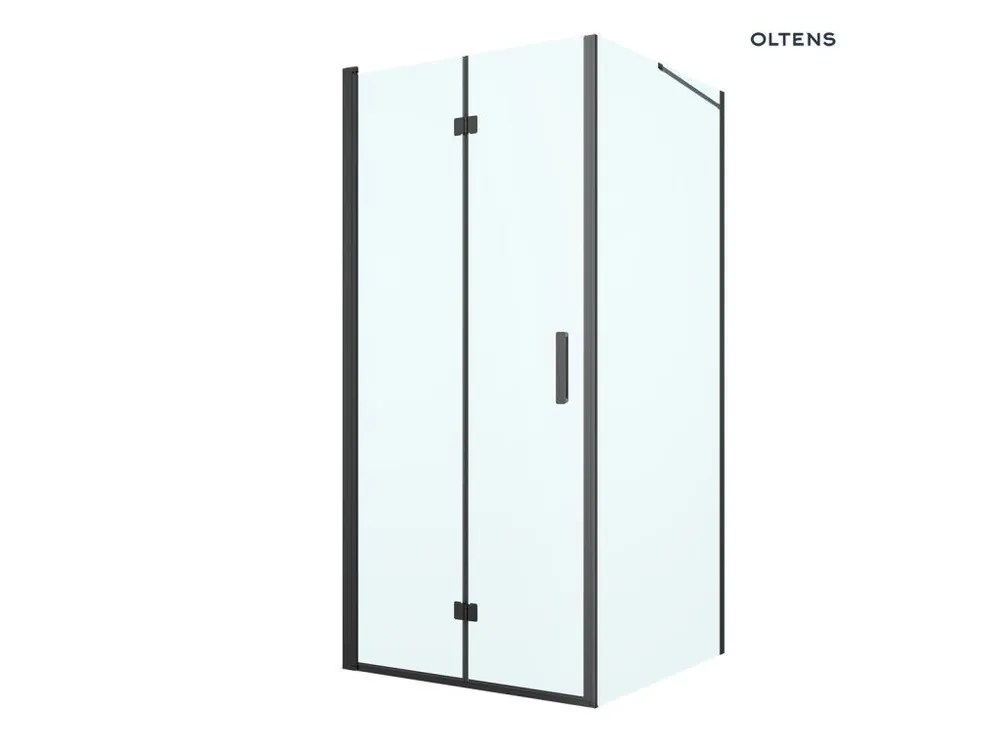Nejprodávanější Oltens Hallan sprchový kout 90x100 cm, obdélníkový, dveře se zástěnou, matná černá/průhledné sklo 20203300