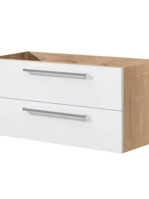 Mereo Bino, koupelnová skříňka 121 cm, bílá/dub Levný