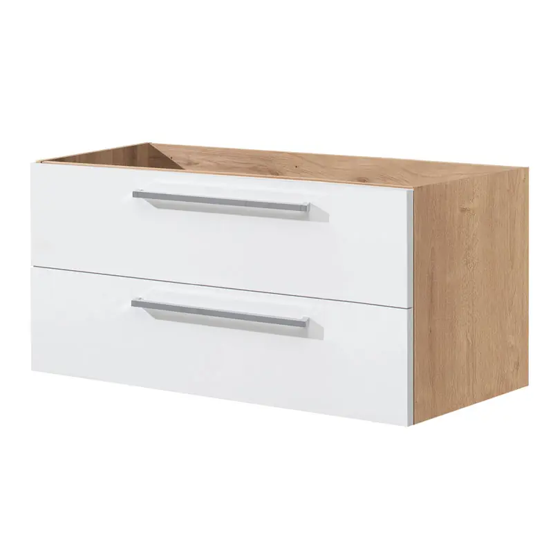 Mereo Bino, koupelnová skříňka 121 cm, bílá/dub Levný