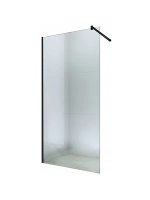 Značkový Koupelnová pevná zástěna WALK-IN 70 cm - černá - čiré sklo