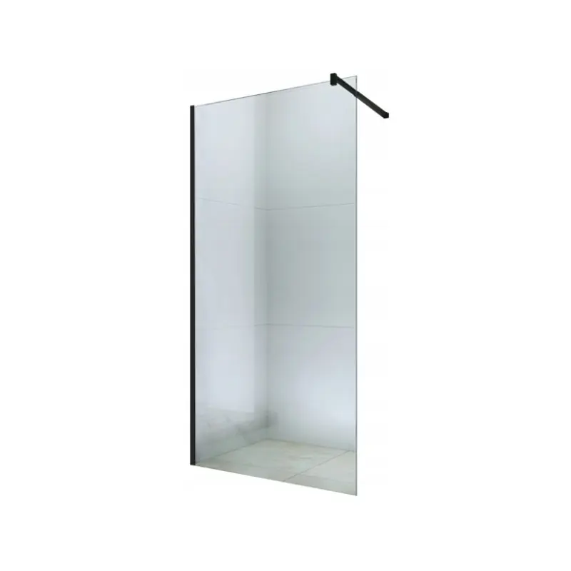 Značkový Koupelnová pevná zástěna WALK-IN 70 cm - černá - čiré sklo