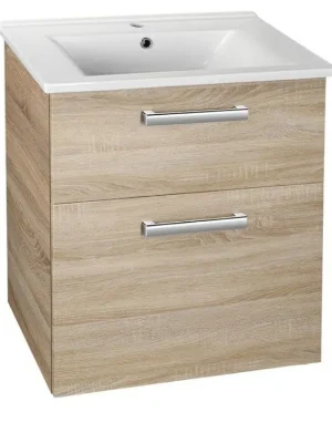 Akce VEGA umyvadlová skříňka 62x72,6x43,8cm, 2x zásuvka, dub platin