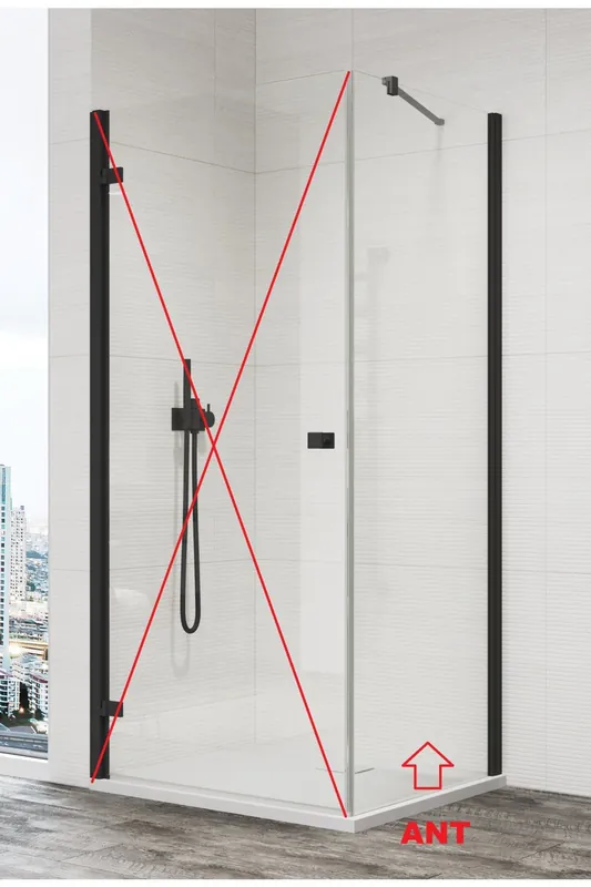 Výhodná Nabídka Ronal, ANNEA Black Line boční stěna, černá mat, sklo čiré ANT / ANTW