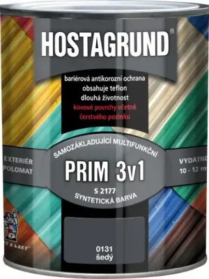 BaL HOSTAGRUND S2177 prim 3v1 nátěr na kov 0131 šedá 0,6l Doprava Zdarma
