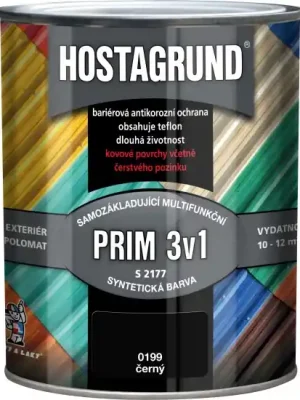 BaL HOSTAGRUND S2177 prim 3v1 nátěr na kov 0199 černá 0,6l Omezená Nabídka