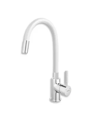 NOVASERVIS dřezová stojánková baterie s elastickým ramenem, bílá-chrom, 70710,0B Levný