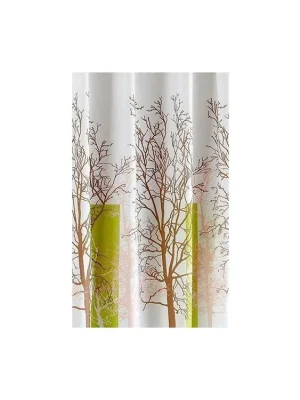 Sprchový závěs 180x180cm, polyester, bílá/zelená, strom - koupelny-sanita.cz Novinka