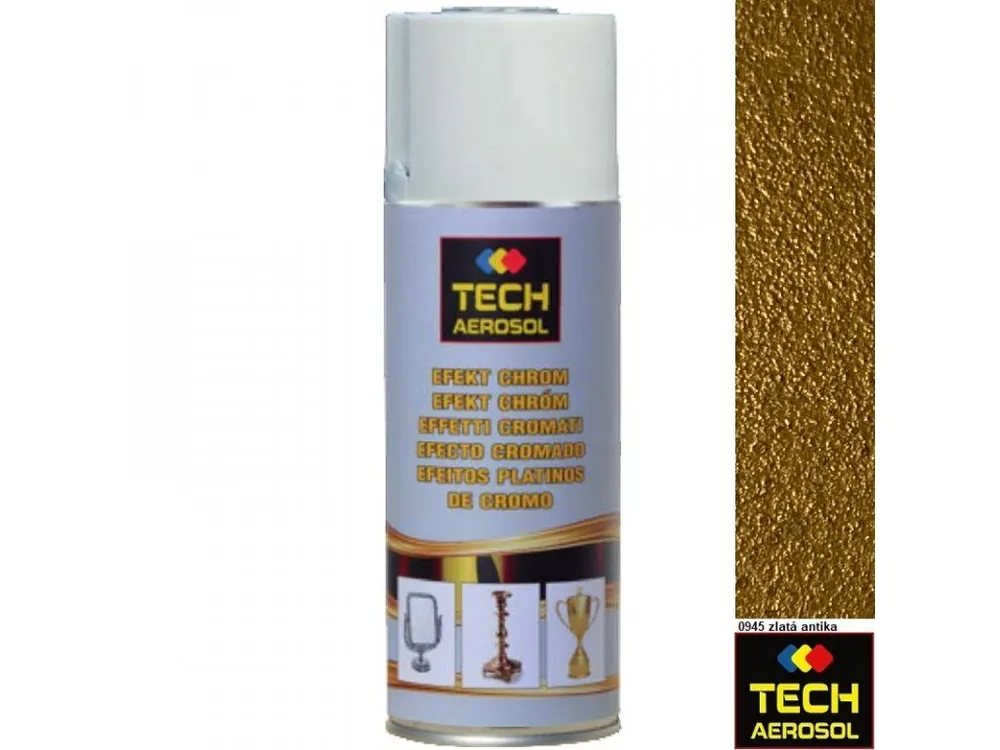 TECH AEROSOL® EFEKT CHROM Barva ve spreji, zlatá antika, 400 ml Sleva