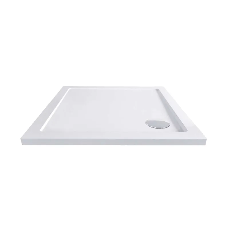 Mereo Čtvercová sprchová vanička, 90x90x4 cm, SMC, bílá, včetně sifonu Dokud Zásoby Vydrží