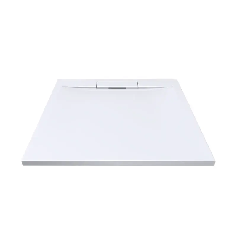 Akce Mereo Čtvercová sprchová vanička s hranatým krytem sif., 90x90x3 cm, vč. sif., bez nožiček, litý mramor