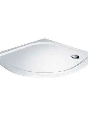 Mereo Čtvrtkruhová sprchová vanička, 80x80x3 cm, R550, bez nožiček, litý mramor Odeslání Ihned