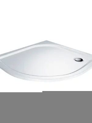 Značkový Mereo Čtvrtkruhová sprchová vanička, 90x90x3 cm, R550, bez nožiček, litý mramor