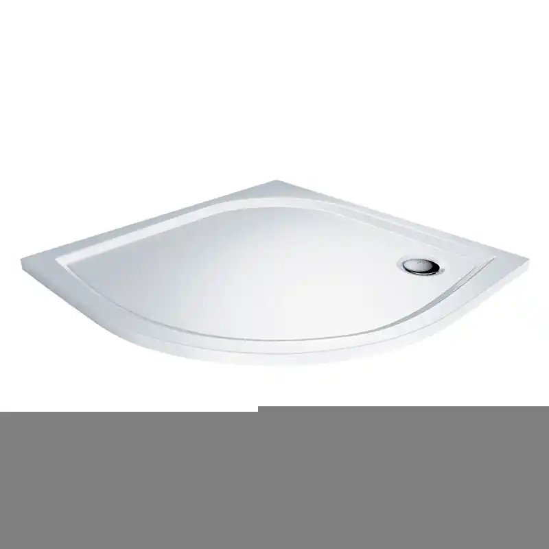 Značkový Mereo Čtvrtkruhová sprchová vanička, 90x90x3 cm, R550, bez nožiček, litý mramor