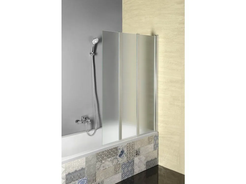 Cenová Bomba VANDA vanová zástěna skládací 1000x1400 mm, chrom, sklo matné
