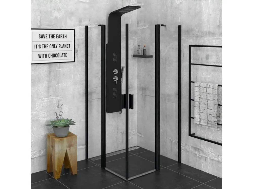 ZOOM BLACK čtvercová sprchová zástěna 900x900mm, čiré sklo Časově Omezené