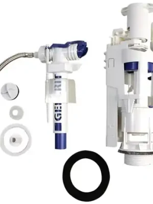 Značkový Kerasan EGO-FLO úsporný splachovací mechanismus na WC kombi, chrom