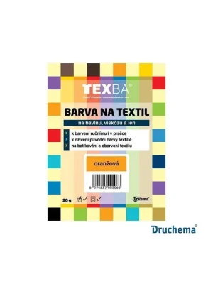 Značkový TEXBA® Barva na textil, bavlnu, viskózu a len, č. 02 Oranžová, 20 g