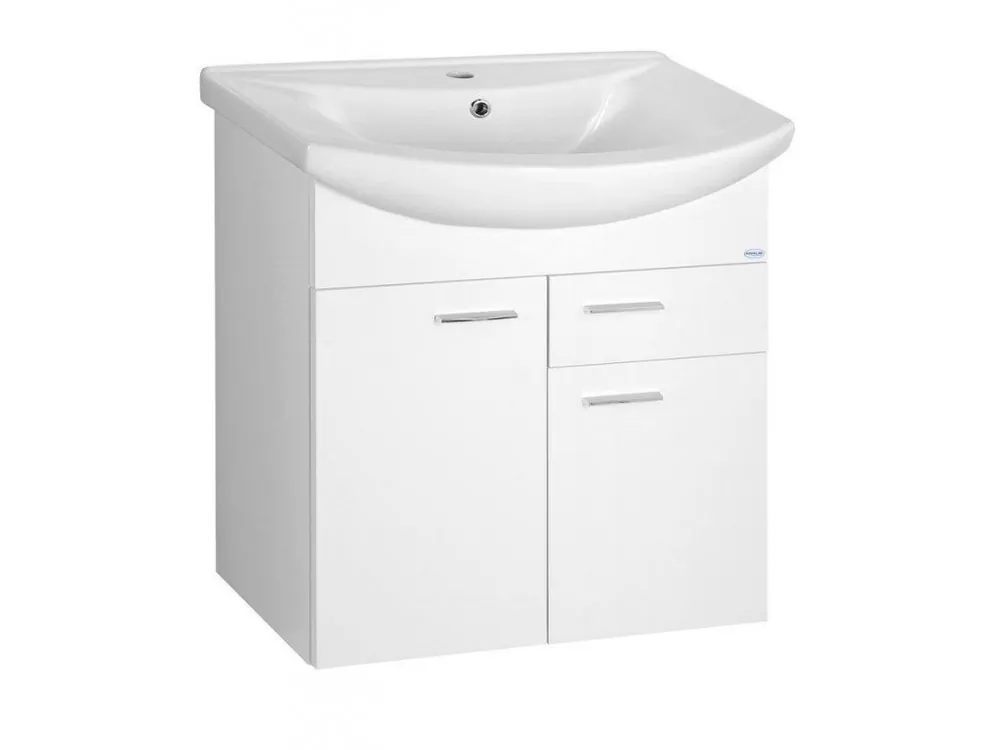 ZOJA umyvadlová skříňka 61,5x74x32cm, 2x dvířka, 1x zásuvka, bílá Sleva