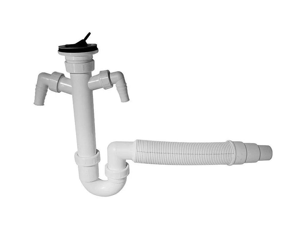 Bezpečná Platba Alcadrain Sifon trubkový s nerezovou mřížkou pr. 70 mm, flexi hadice, dvě př <span class="product-appendix"> průměr odpadu 50/40 mm</span>