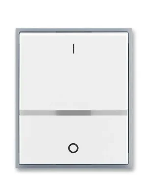 ABB 3558E-A00655 04 Element® Kryt spínače kolébkového s čirým průzorem, s potiskem, bílá / ledová šedá Nová Kolekce