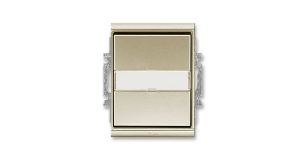 ABB 3558E-A06910 33 Time® Přepínač střídavý IP 44, zapuštěný, s popisovým polem, šampaňská Poslední Šance