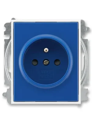 ABB 5519E-A02357 14 Element®, Time® Zásuvka jednonásobná s ochranným kolíkem, s clonkami, modrá / bílá Bezpečná Platba