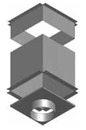 Značkový Atrea CPK Cirkulační přechodová komora 285 x 285 ø 160 pro rozdělovací komoru s dolním přívodem R144460