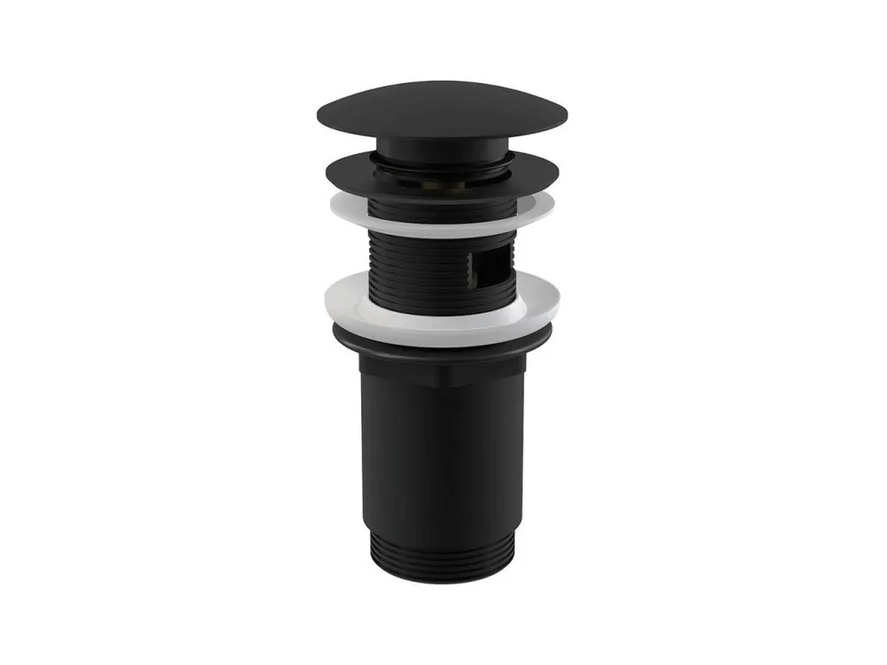 Alcadrain Umyvadlová výpusť click/clack 5/4˝ kovová velká zátka, černá-mat Výprodej