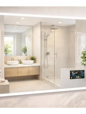 Koupit Online Velké LED zrcadlo 120x65 cm nad dvojumyvadlo s meteostanicí