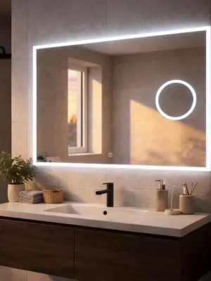 LED zrcadlo Aura Focus 100x65 cm | Nastavitelná chromatičnost a 5x lupa Super Cena