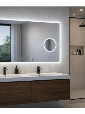 LED zrcadlo Aura Focus 140x65 cm | Nastavitelná chromatičnost a 5x lupa Výhodná Nabídka