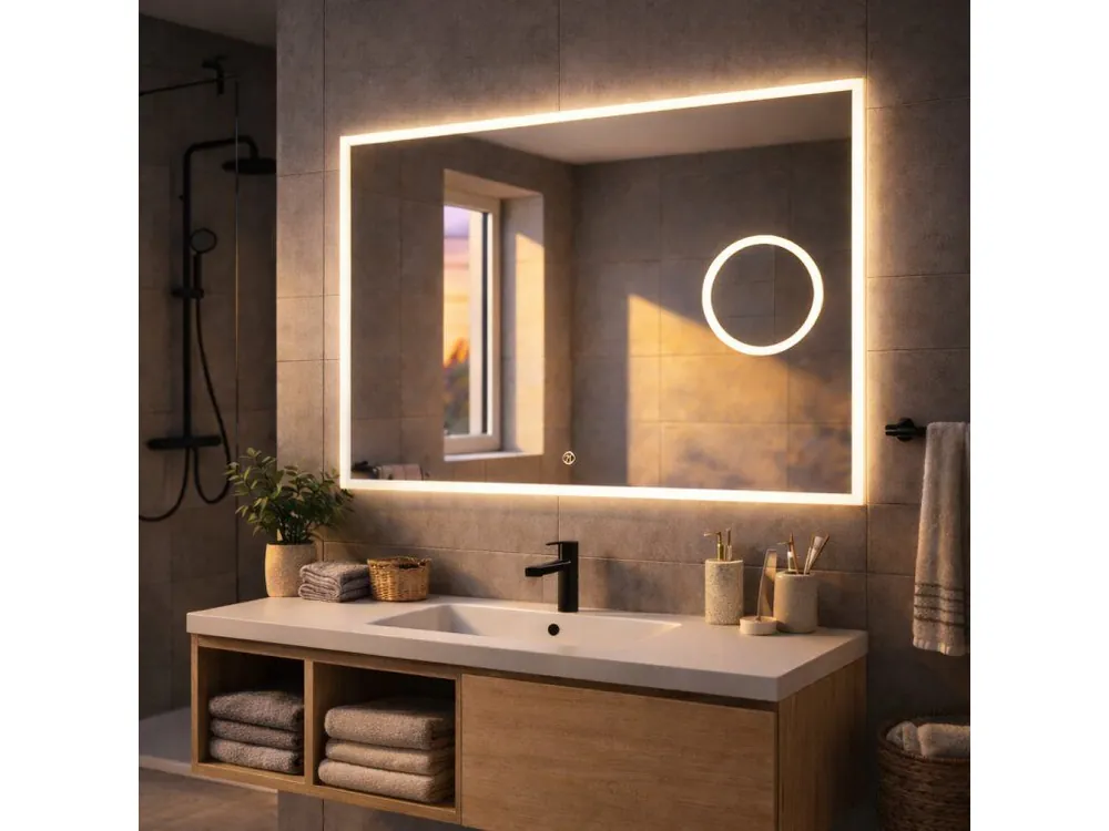 LED zrcadlo Aura Focus 110x65 cm | Nastavitelná chromatičnost a 5x lupa Must-Have