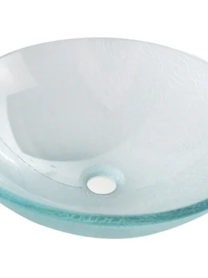 Expresní Doručení Sapho ICE skleněné umyvadlo na desku Ø 42cm, čirá s pískováním 2501-04