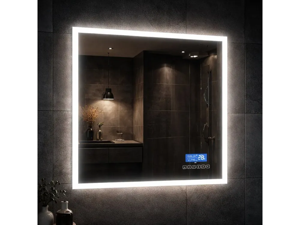 Oblíbený Smart LED zrcadlo 80x65 cm s Bluetooth a LCD displejem | Koupelny-Sanita.cz