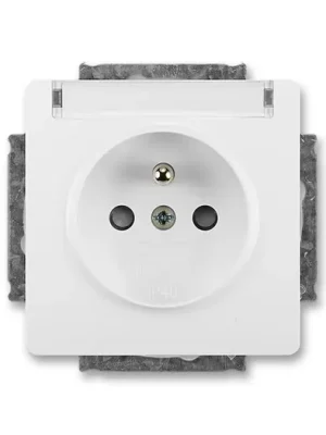 ABB 5518G-A02352 B1 Swing®, Swing®L Zásuvka jednonásobná s ochranným kolíkem, s clonkami, s popisovým polem, jasně bílá Nakupujte Hned