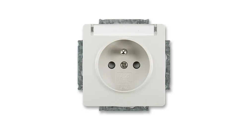 ABB 5518G-A02352 S1 Swing®, Swing®L Zásuvka jednonásobná s ochranným kolíkem, s clonkami, s popisovým polem, světle šedá Objednat Nyní