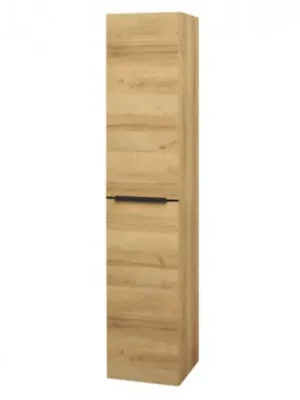 MEREO | Mailo koupelnov&aacute; skř&iacute;ňka |  vysok&aacute; |  dub  |  L/P |  350x1700x385 mm |  čern&eacute; madl Vrácení Zdarma