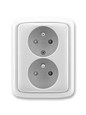 ABB 5512A-2359 S Tango® Zásuvka dvojnásobná s ochrannými kolíky, s clonkami,Světle ŠEDÁ Horká Nabídka
