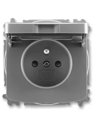 ABB 6619A-A06397 S2 Tango® Zásuvka jednonásobná s ochranným kolíkem, s clonkami, s víčkem, kouřová šedá náhrada za 5519A-A02397 Doprava Zdarma