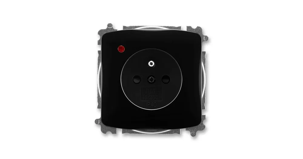 ABB 5599A-A02357 N Tango® Zásuvka jednonásobná s ochranným kolíkem, s clonkami, s ochranou před přepětím, černá Speciální Cena