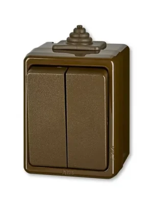 ABB Praktik 3553-05929 H přepínač sériový č.5 IP 44 Hnědý lustrový vhodné na dřevo bez podložky Sezónní Sleva