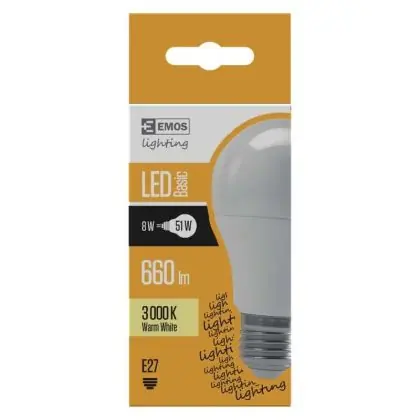 Levný ZL4005 - Žárovka LED A60 8W(51W) 660lm E27 WW