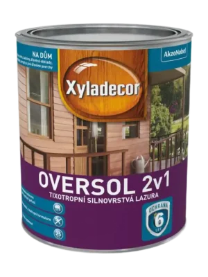Značkový Xyladecor OVERSOL 2v1 nátěr na dřevo bílý krycí 0,75l