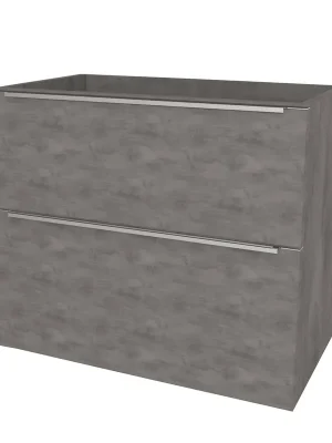 Značkový Mereo Mailo, koupelnová skříňka 81 cm, chrom madlo, Multidecor, Beton tmavě šedý